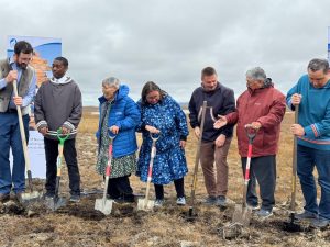 Tundra-turning ceremony marks progress on the Kitikmeot Long-Term Care Centre in Nunavut